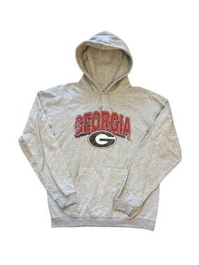 Georgia Bulldogs Hoodie Sweatshirt Men's Size Large Gray NCAA Football Pullover